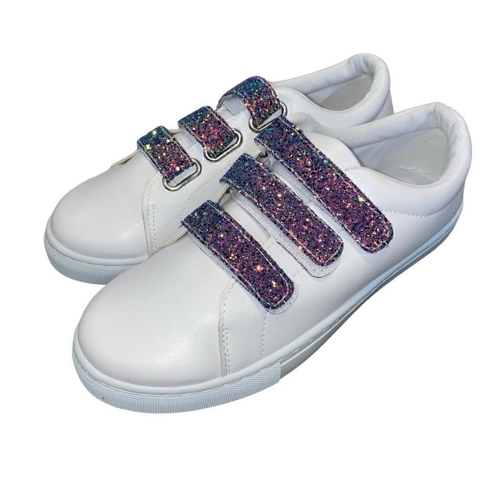 Qupid Moira Glitter Low Top Fashion Sneakers Women's Size 9
